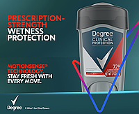 Дезодорант антиперспірант Degree Clinical Protection 72 H Soft Solid Sport Strength Antiperspirant Deodorant 48 грамм, фото 6