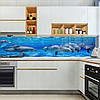 Фото панель універсальна ПЕТ, Самофіксуюча 62 х 205 см (товщина 1,2 мм) зграя дельфінів, фото 6