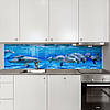 Фото панель універсальна ПЕТ, Самофіксуюча 62 х 205 см (товщина 1,2 мм) зграя дельфінів, фото 7
