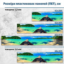 Фото панель універсальна ПЕТ, Самофіксуюча 62 х 205 см (товщина 1,2 мм) дерев'яний причал біля океану, фото 3