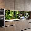 Фото панель універсальна ПЕТ, Самофіксуюча 62 х 205 см (товщина 1,2 мм) водоспад посеред лісу, фото 9