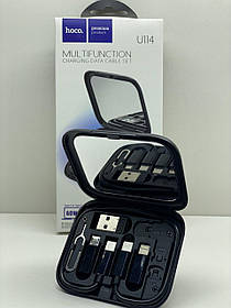 Набір кабелів Hoco U114 Treasure 7in1 Type-C to Type-C/адаптер Micro toT-С/Lightning toT-С/USB toT-С (Чорний)