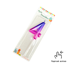 Свічка цифра 4 омбре - Diamond