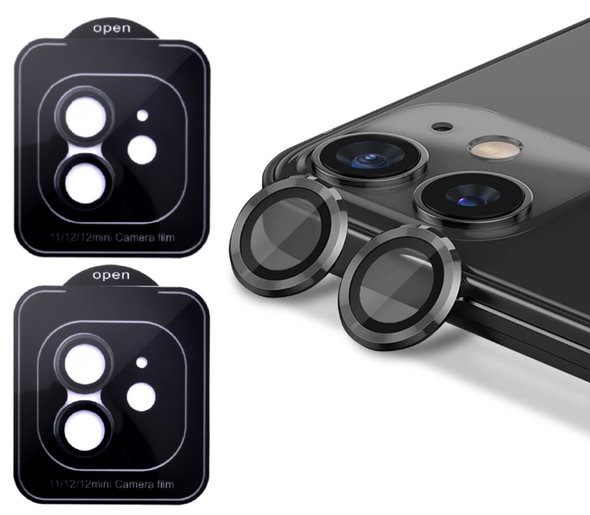 Захисне скло на камеру 2шт CDK для Apple iPhone 12 | Lens Metal Ring Eagle Eye (016203) (black)