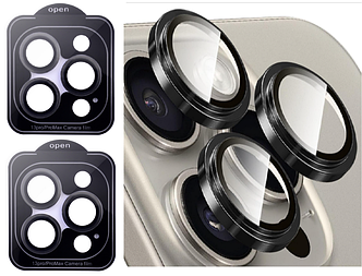 Захисне скло на камеру 2шт CDK для Apple iPhone 13 Pro Max | Lens Metal Ring Eagle Eye (015729) (black)