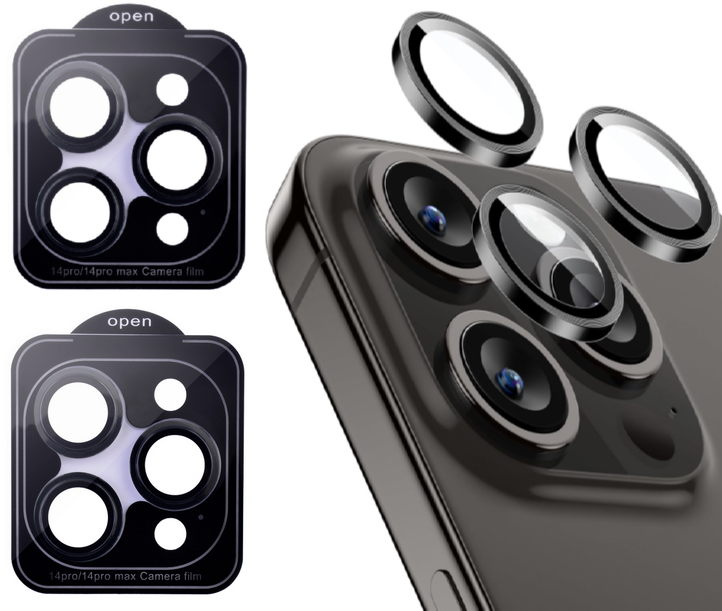 Захисне скло на камеру 2шт CDK для Apple iPhone 14 Pro | Lens Metal Ring Eagle Eye (015733) (black)