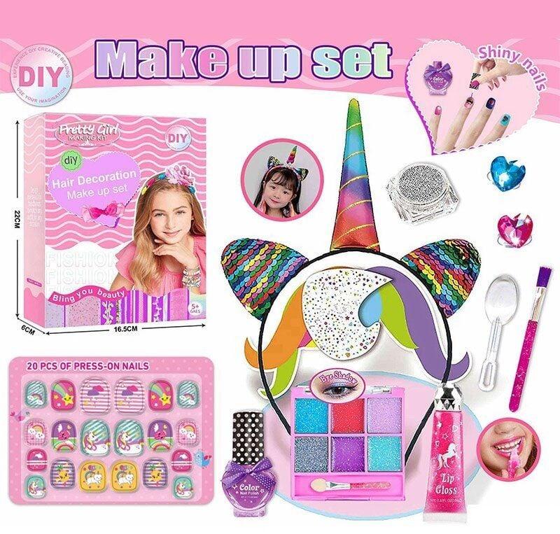 Набір косметики (лак, глітер, прикраси, блиск для губ, обруч, блискітки, аплікатор, пензлик) L 5306