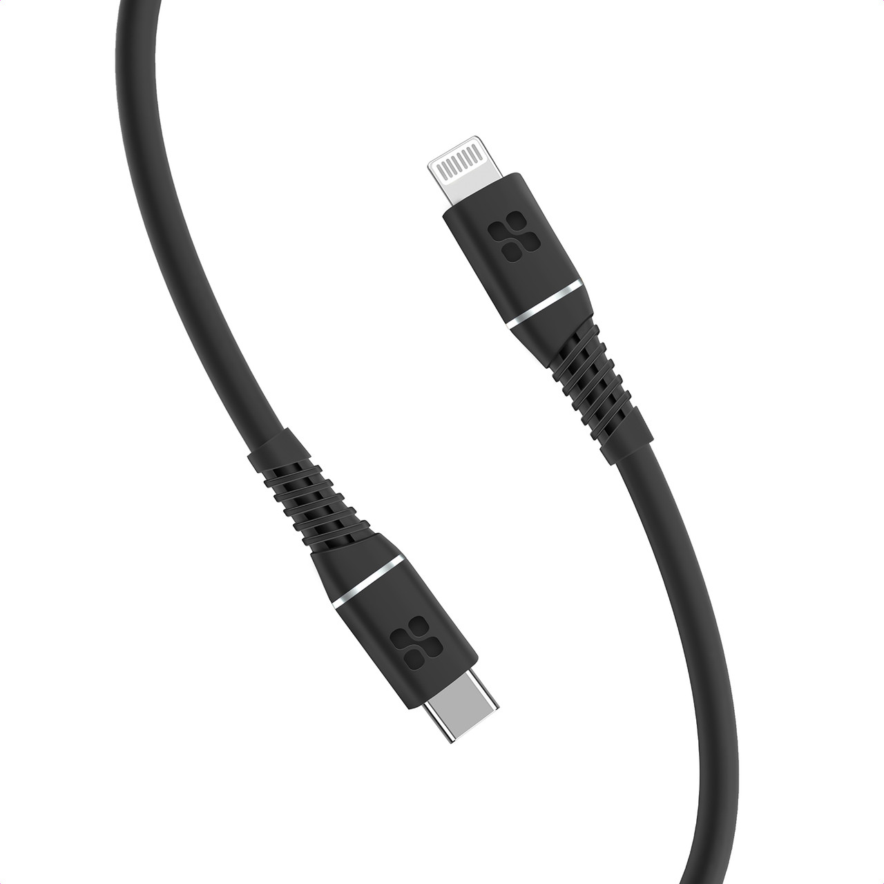 Кабель Promate PowerLine-Ci120 USB Type-C - Lightning (M/M), 2.2 A, 20 W, 1.2 м, Black, фото 1