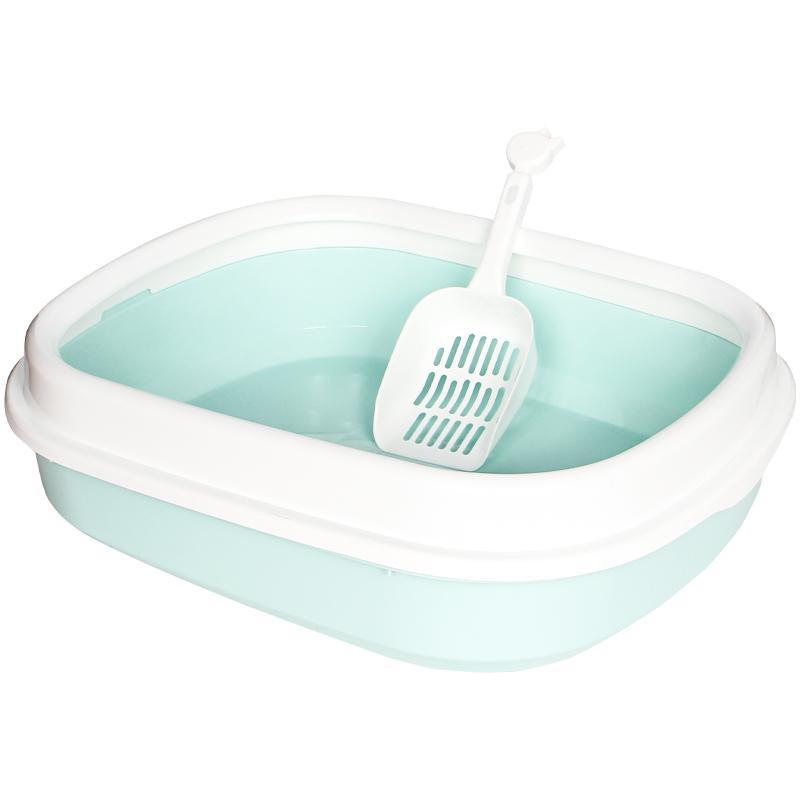 Туалет лоток для кішок із лопаткою Taotaopets 225501 46*38*13 см Blue, фото 1