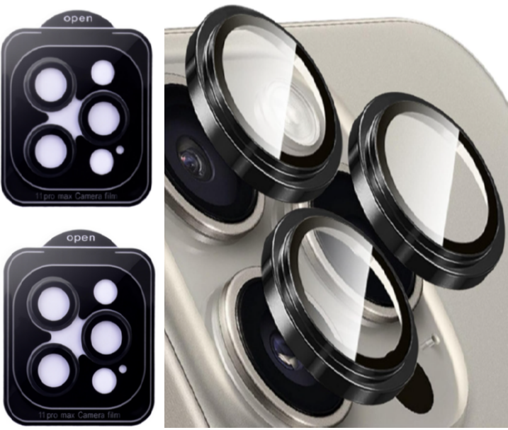 Захисне скло на камеру 2шт CDK для Apple iPhone 11 Pro Max | Lens Metal Ring Eagle Eye (015724) (black)