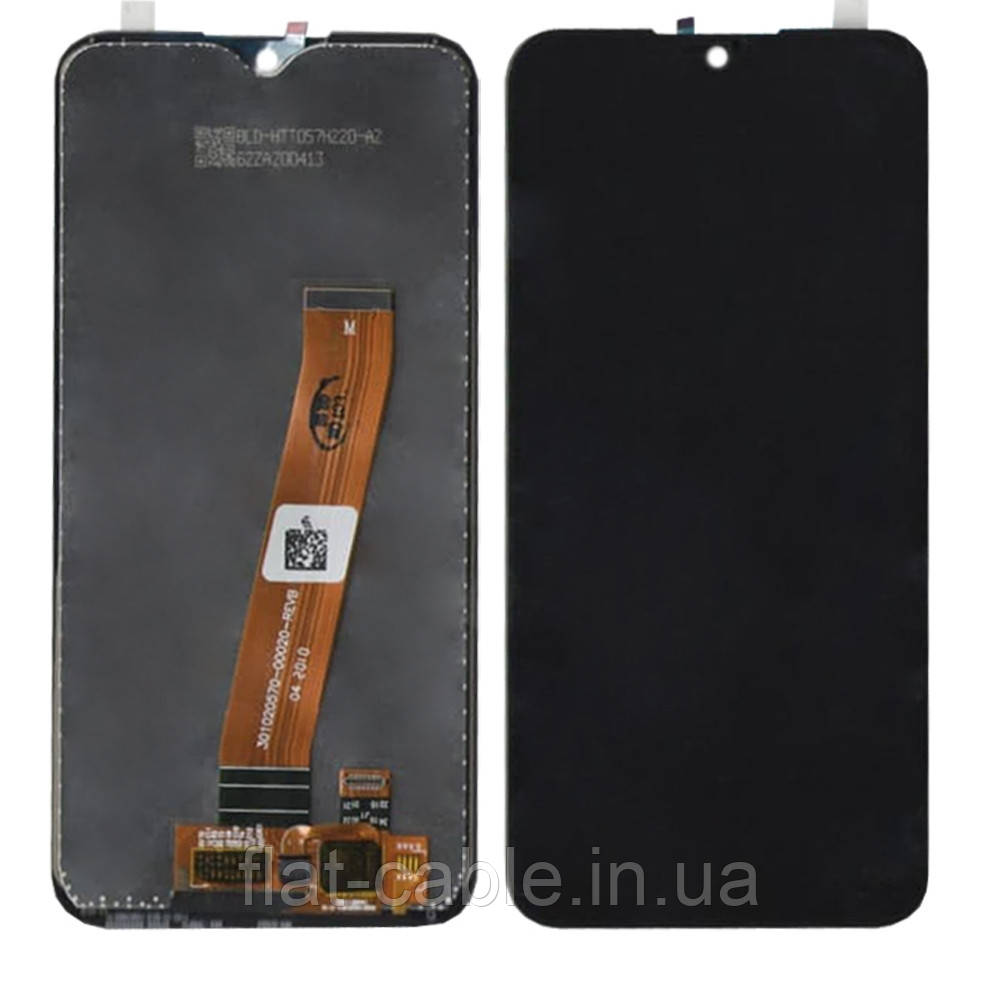 Дисплей + сенсор Samsung A015 (2020) чорний 100% SERVICE PACK GH81-18209A(великий конектор)