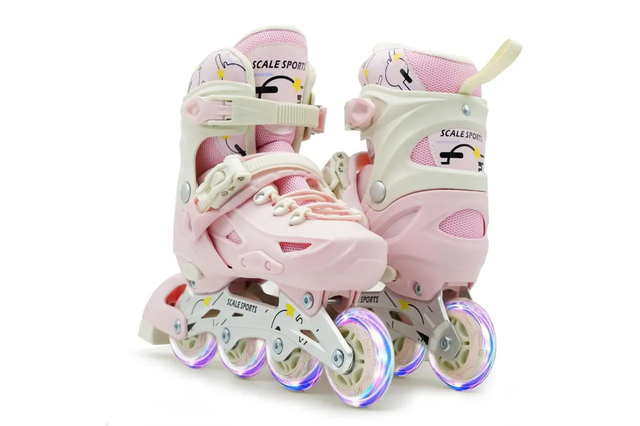 Дитячі ролики з поліуретановими колесами (всі світяться) Scale Sports LF605. LIGHT-PINK. Розмір 34-38 Дитячі ролики з поліуретановими колесами (всі світяться) Scale Sports LF605. LIGHT-PINK. Розмір 34-38