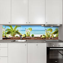 Наклейка на кухонний фартух 60 х 200 см, з захисною ламінацією, тропічна насолода, фото 3