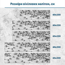 Наклейка на кухонний фартух 60 х 200 см, з захисною ламінацією, сірі стрази на полотні, фото 3