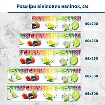 Наклейка на кухонний фартух 60 х 200 см, з захисною ламінацією, цитрус з ягодами, фото 3