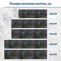 Наклейка на кухонний фартух 60 х 200 см, з захисною ламінацією, краплі дощу на темній текстурі, фото 3