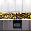 Наклейка на кухонний фартух 60 х 200 см, з захисною ламінацією, поле з соняхами, фото 6