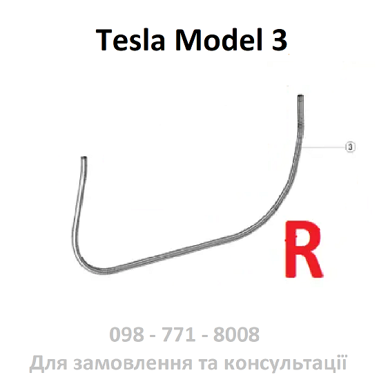 Ущільнювач передніх дверей ПРАВИЙ Tesla Model 3 (1090494-00-C-Х)