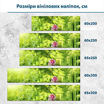 Наклейка на кухонний фартух 60 х 200 см, з захисною ламінацією, рожевий лотос серед зеленої природи, фото 3