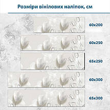 Наклейка на кухонний фартух 60 х 200 см, з захисною ламінацією, білі тюльпани, фото 3