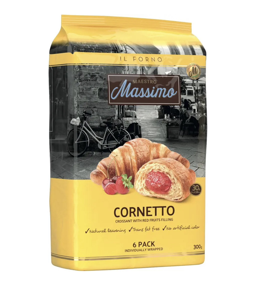 Круасани Maestro Massimo з ягідною начинкою 300g (6 шт. х 50g), фото 1