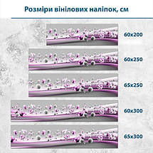 Наклейка на кухонний фартух 60 х 200 см, з захисною ламінацією, 3Д кулі з хвилями полотна в повітрі, фото 3