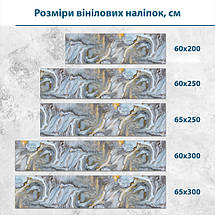 Наклейка на кухонний фартух 60 х 200 см, з захисною ламінацією, Мармурова тексутра у вигляді хвиль, фото 3