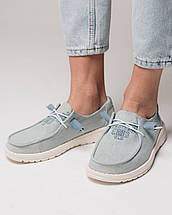 Мокасини текстильні Hodaki 21001 36 світло-блакитні, фото 2