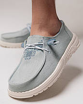 Мокасини текстильні Hodaki 21001 36 світло-блакитні, фото 3