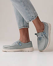 Мокасини текстильні Hodaki 21001 36 світло-блакитні, фото 5