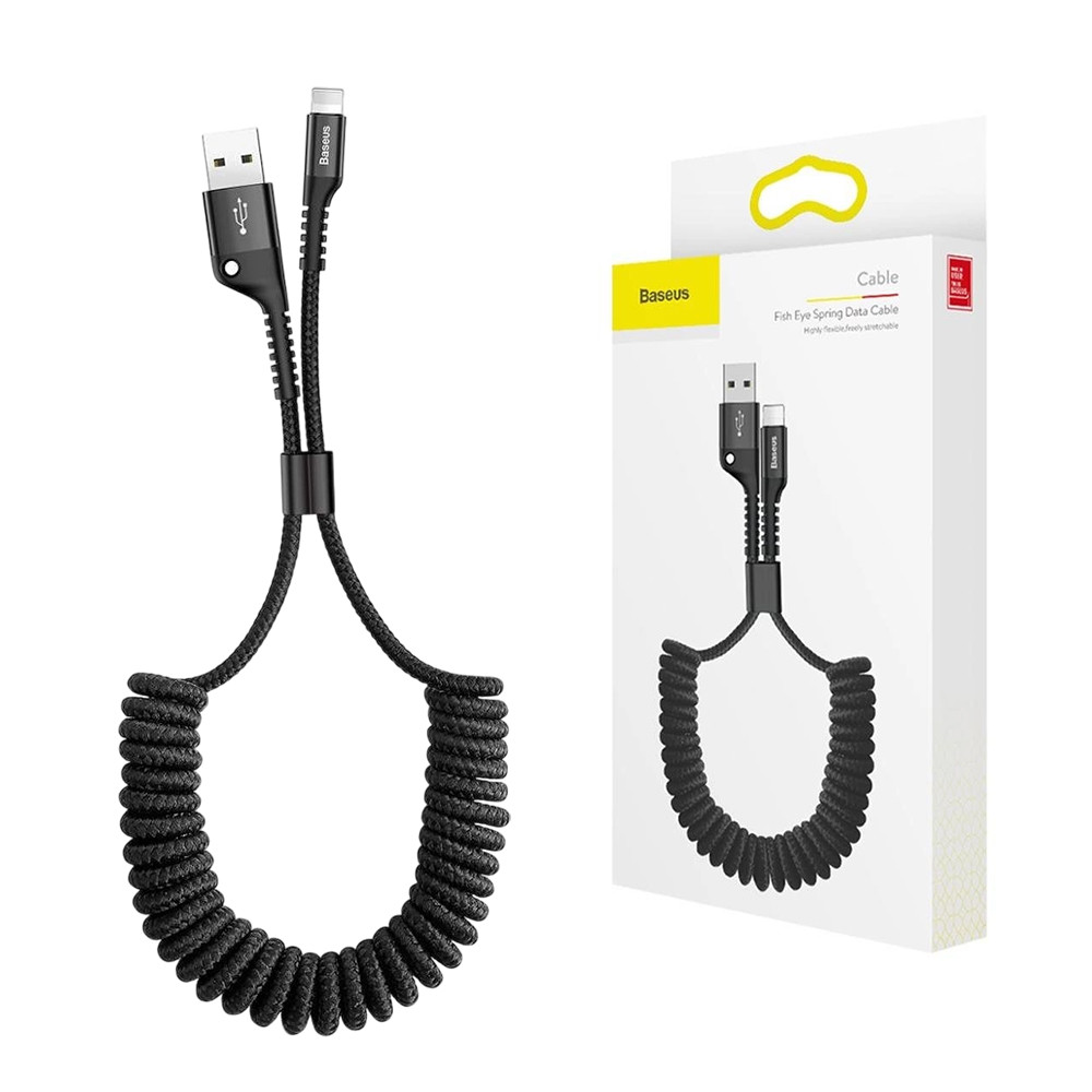 Кабель Lightning Baseus Fish-eye Spring (2A) CALSR-01 (1м), фото 1