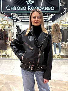 Жіноча подовжена куртка - косуха з натуральної шкіри