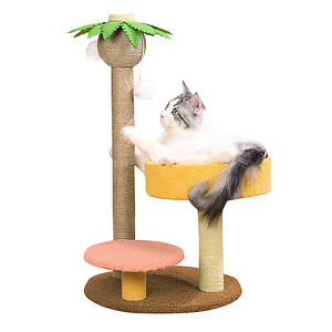 Кігтеточка Taotaopets Y0003 лежак з іграшками для кота 70*40*35 см