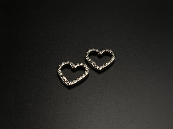 Кільце-самозатискач. Сердечко Колір "срібний". 25мм, фото 1