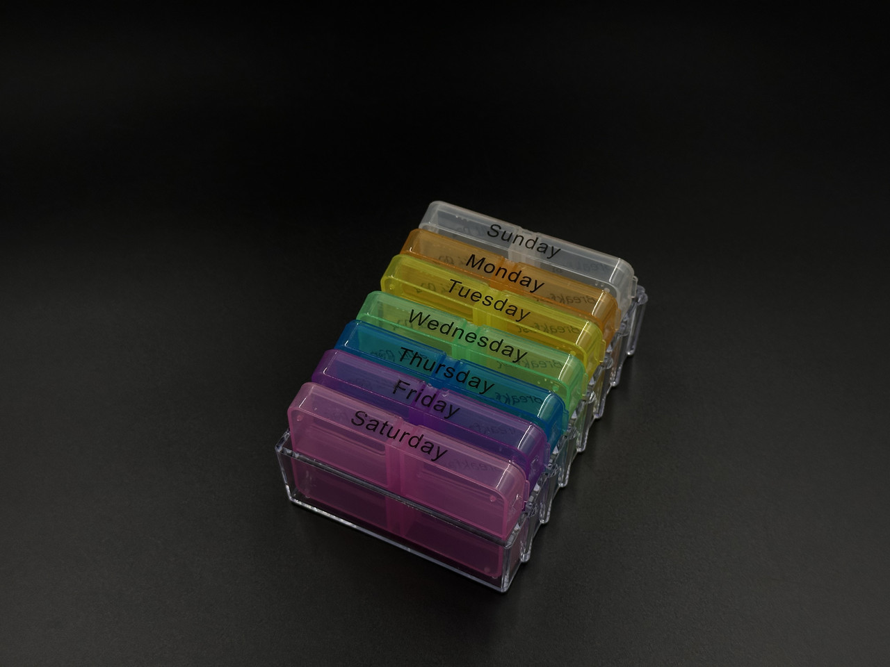 Органайзер для таблеток тижневий 4 відділення. 70х42мм (114х45мм)