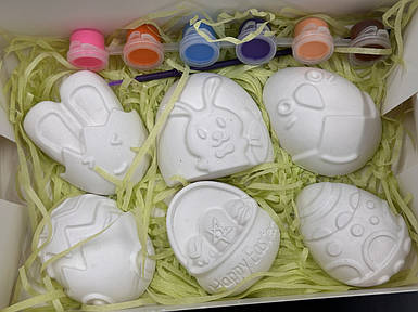 Набір гіпсових фігурок для розмальовування Великодній. 6шт.