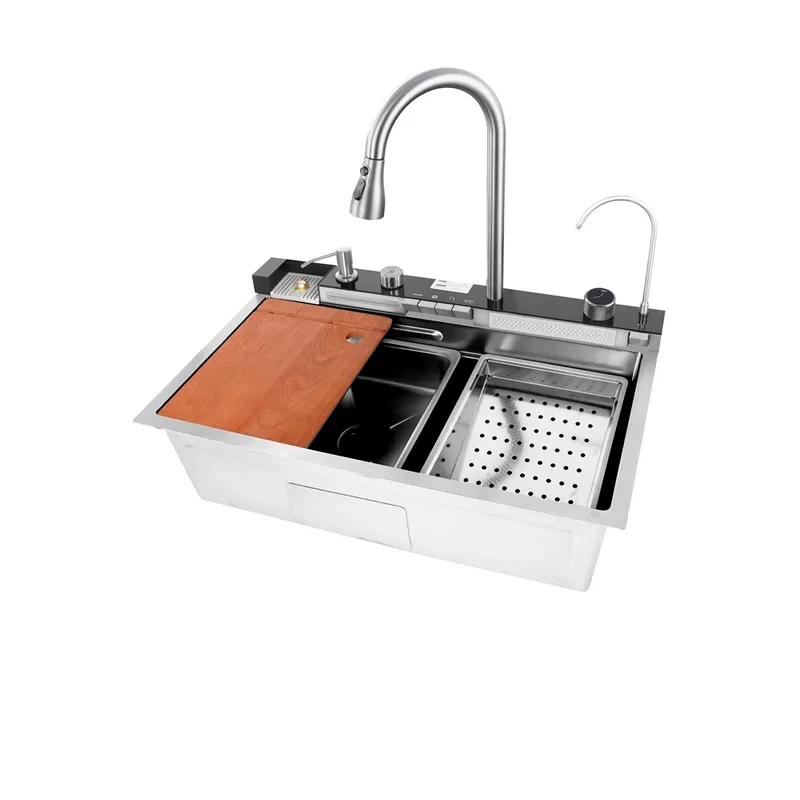 Мийка багатофункціональна Mixxus MH7546-SET-06.SUS304 DECOR з вбудованим змішувачем (MX9577), фото 1