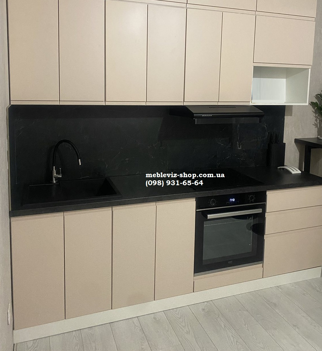 Кухня Влада 2.4м пломбір (МДФ фарба)+  стільниця Долорес 38 мм, фото 1