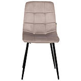 Стілець Cherry чорний/ вельвет світло-сірий, фото 2