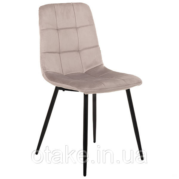 Стілець Cherry чорний/ вельвет світло-сірий, фото 1