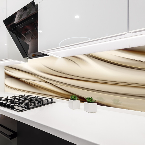 Кухонна панель жорстка ПЕТ, Самофіксуюча 62 х 305 см (товщина 1,2 мм) Текстурні хвилі, фото 1