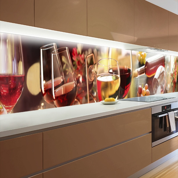 Кухонна панель жорстка ПЕТ, Самофіксуюча 68 х 305 см (товщина 2,0 мм) святковий настрій, фото 1