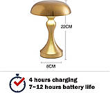 ACMHNC Nordic Перезаряджається світлодіодна настільна лампа Акумуляторна грибна лампа, Сенсорна затемнювана настільна лампа, фото 2