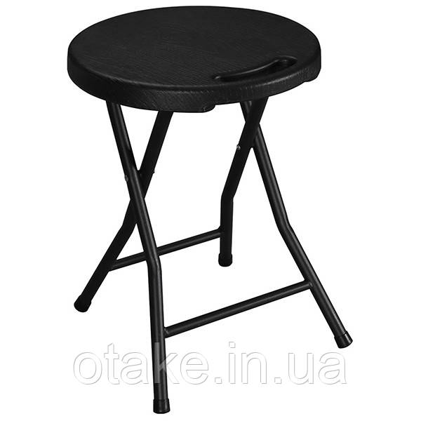 Табурет складаний Seat пластик чорний, фото 1