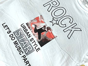 Чоловіча футболка O'STIN з принтом Rock Star, біла розмір XL, фото 4