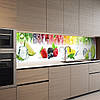 Кухонна панель жорстка ПЕТ, Самофіксуюча 62 х 205 см (товщина 1,2 мм) цитрус з ягодами, фото 6