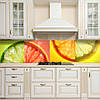 Кухонна панель жорстка ПЕТ, Самофіксуюча 68 х 305 см (товщина 2,0 мм) часточки цитрусу, фото 8