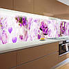 Кухонна панель жорстка ПЕТ, Самофіксуюча 62 х 410 см (товщина 1,2 мм) ніжно-фіолетові троянди, фото 8
