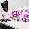 Кухонна панель жорстка ПЕТ, Самофіксуюча 62 х 410 см (товщина 1,2 мм) ніжно-фіолетові троянди, фото 9