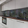 Кухонна панель жорстка ПЕТ, Самофіксуюча 62 х 410 см (товщина 1,2 мм) краплі дощу на темній текстурі, фото 6